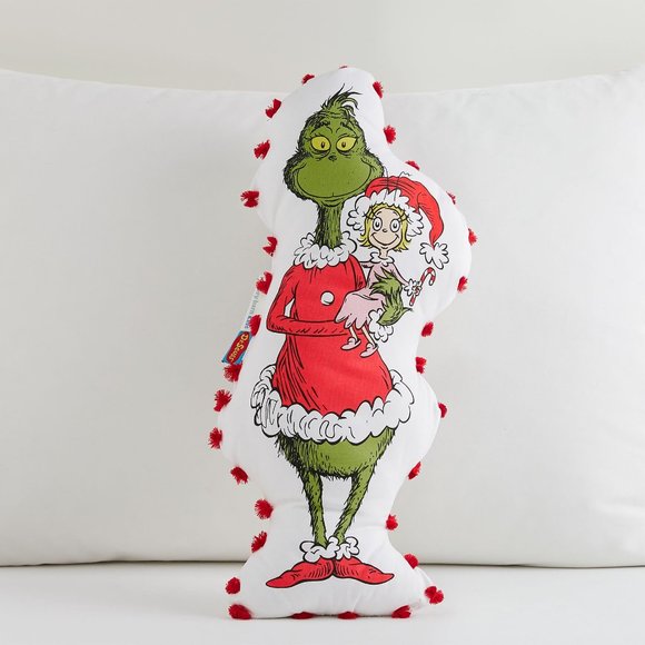 Pottery Barn Kids Holiday Pottery Barn Kids Dr Seusss The Grinch Pom Pom Pillow New With Tag